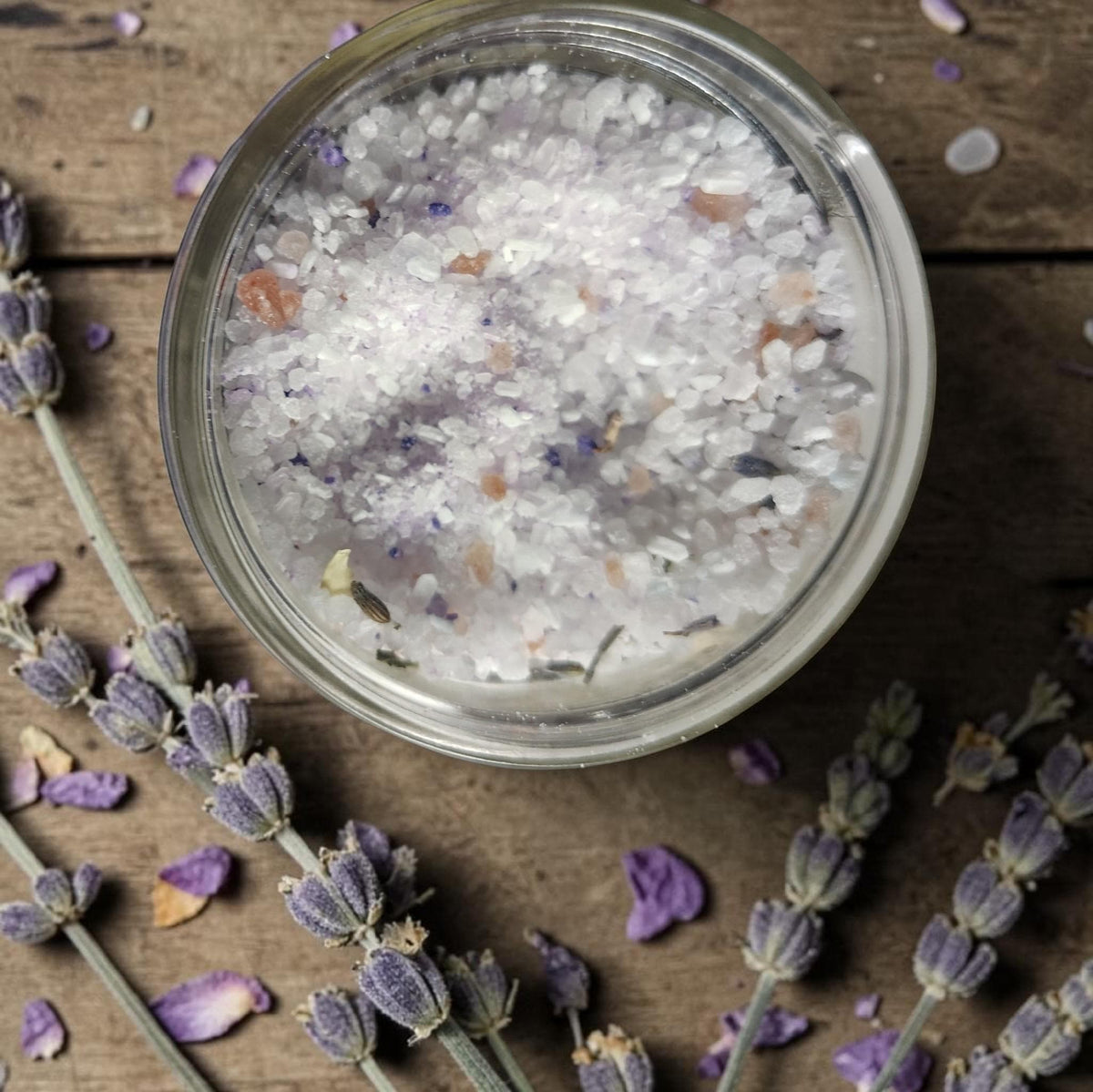 Lavender and Jasmine aromatherapy bath salts, handmade botanicals, Himalayan pink, dead sea, Epsom salt