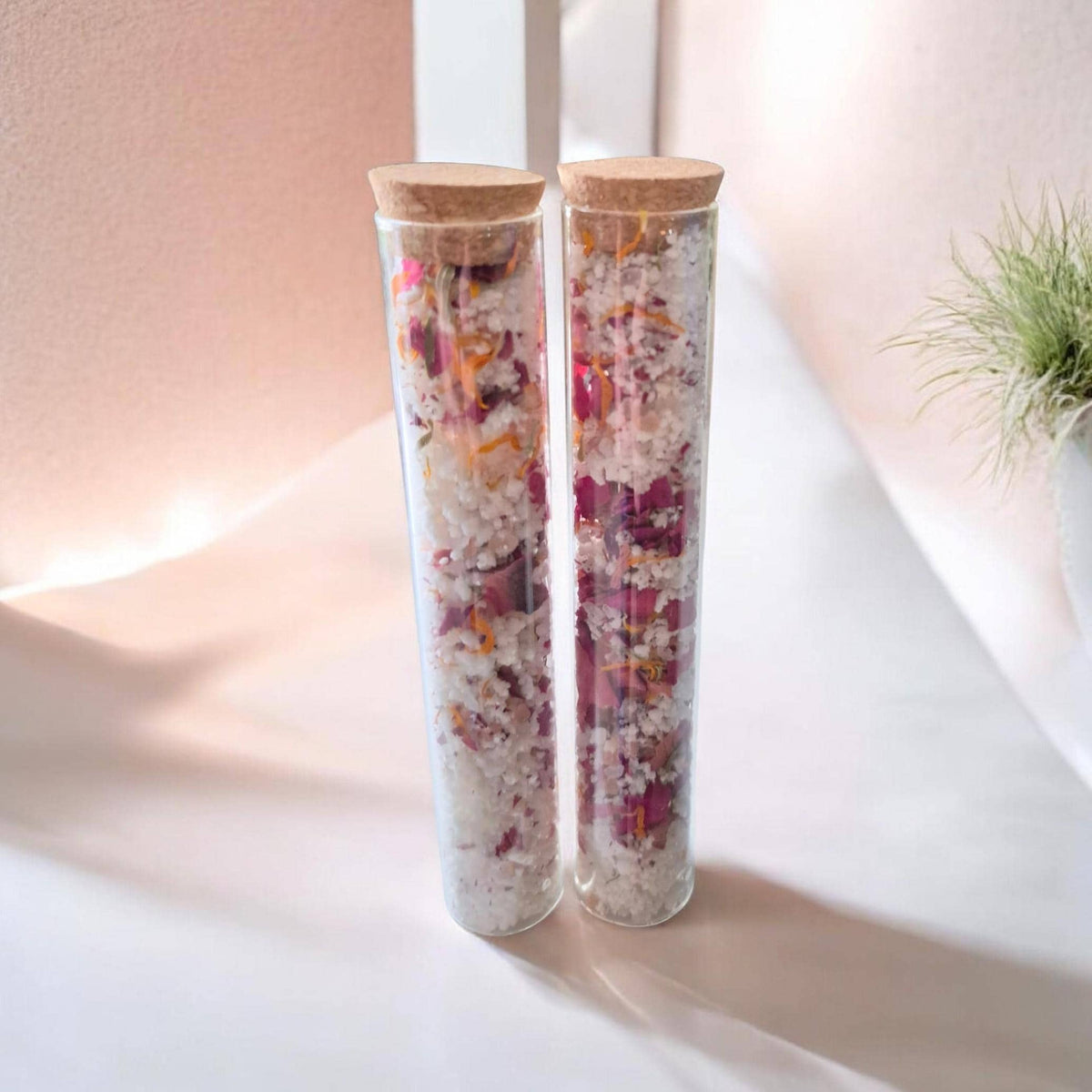 relaxing rose and calendula fizzy bath salts, moisturizing floral, handmade bath gift, organic fizzy botanical soak