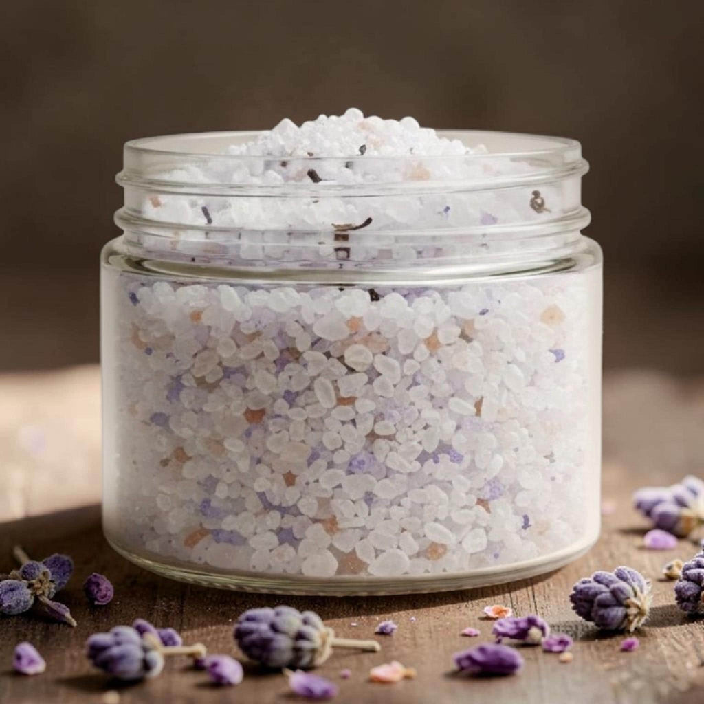 Lavender and Jasmine aromatherapy bath salts, handmade botanicals, Himalayan pink, dead sea, Epsom salt