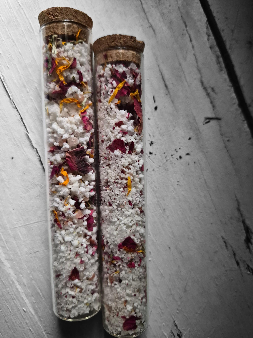 relaxing rose and calendula fizzy bath salts, moisturizing floral, handmade bath gift, organic fizzy botanical soak