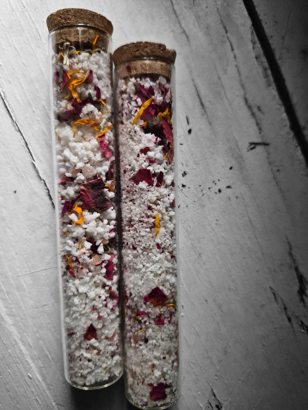 relaxing rose and calendula fizzy bath salts, moisturizing floral, handmade bath gift, organic fizzy botanical soak