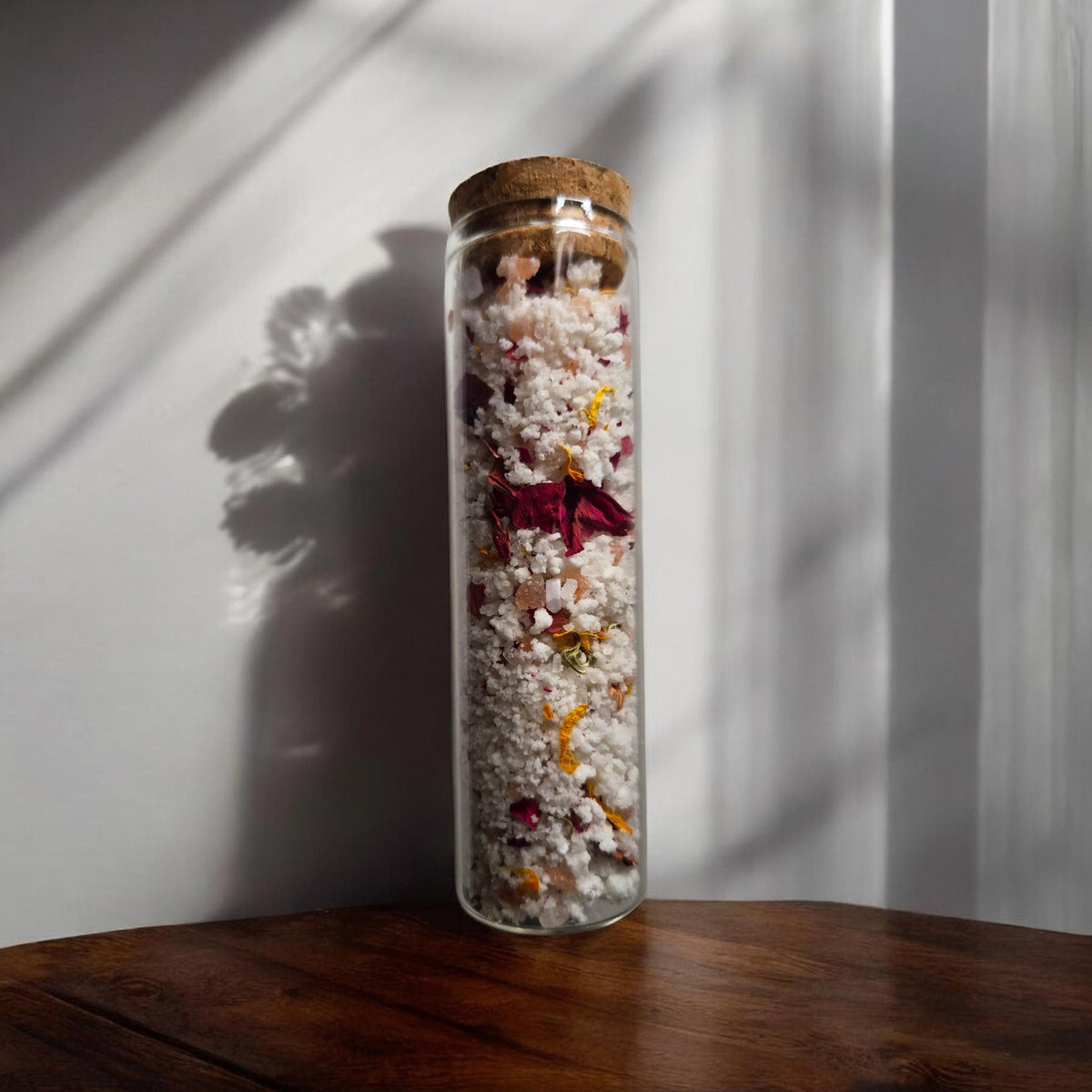 relaxing rose and calendula fizzy bath salts, moisturizing floral, handmade bath gift, organic fizzy botanical soak