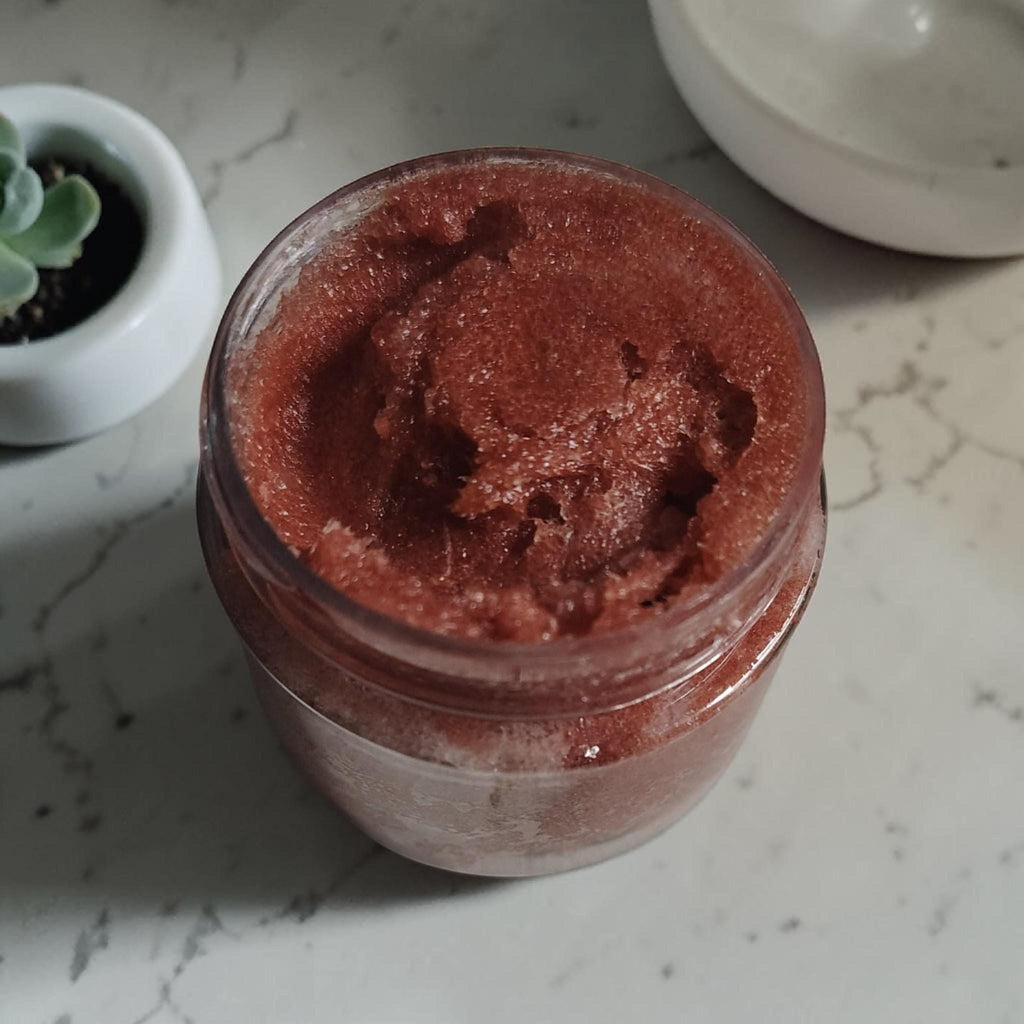 Emulsified Sea Salt Orchid Sugar Scrub, Floral Body Polish, Tropical Exfoliant