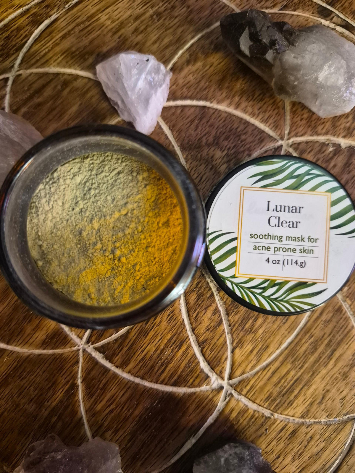 Lunar Clear Soothing Face Mask, Kaolin Clay Tea Tree Detox, Chamomile Kale Treatment
