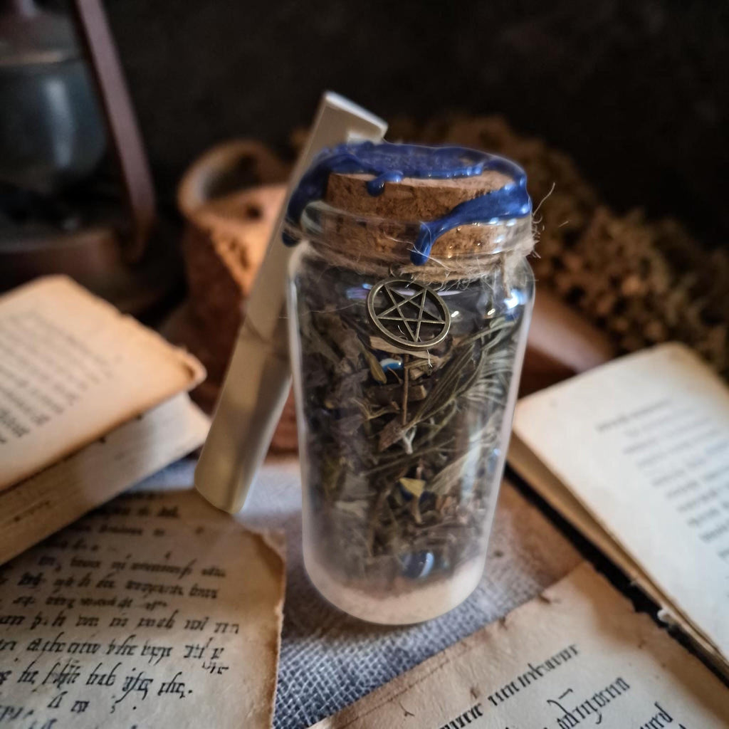 Spiritual Restraining Order Jar, The Evil Eye, Abundance and Prosperity, Vibe Check Jar, Altar Decor.