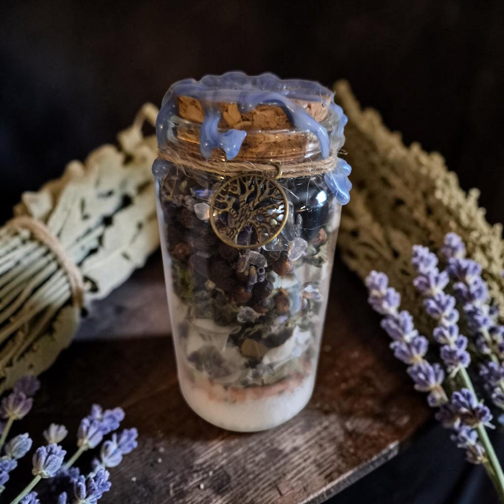 Spiritual Restraining Order Jar, The Evil Eye, Abundance and Prosperity, Vibe Check Jar, Altar Decor.