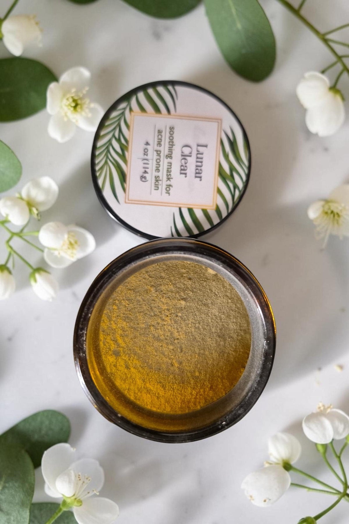 Lunar Clear Soothing Face Mask, Kaolin Clay Tea Tree Detox, Chamomile Kale Treatment