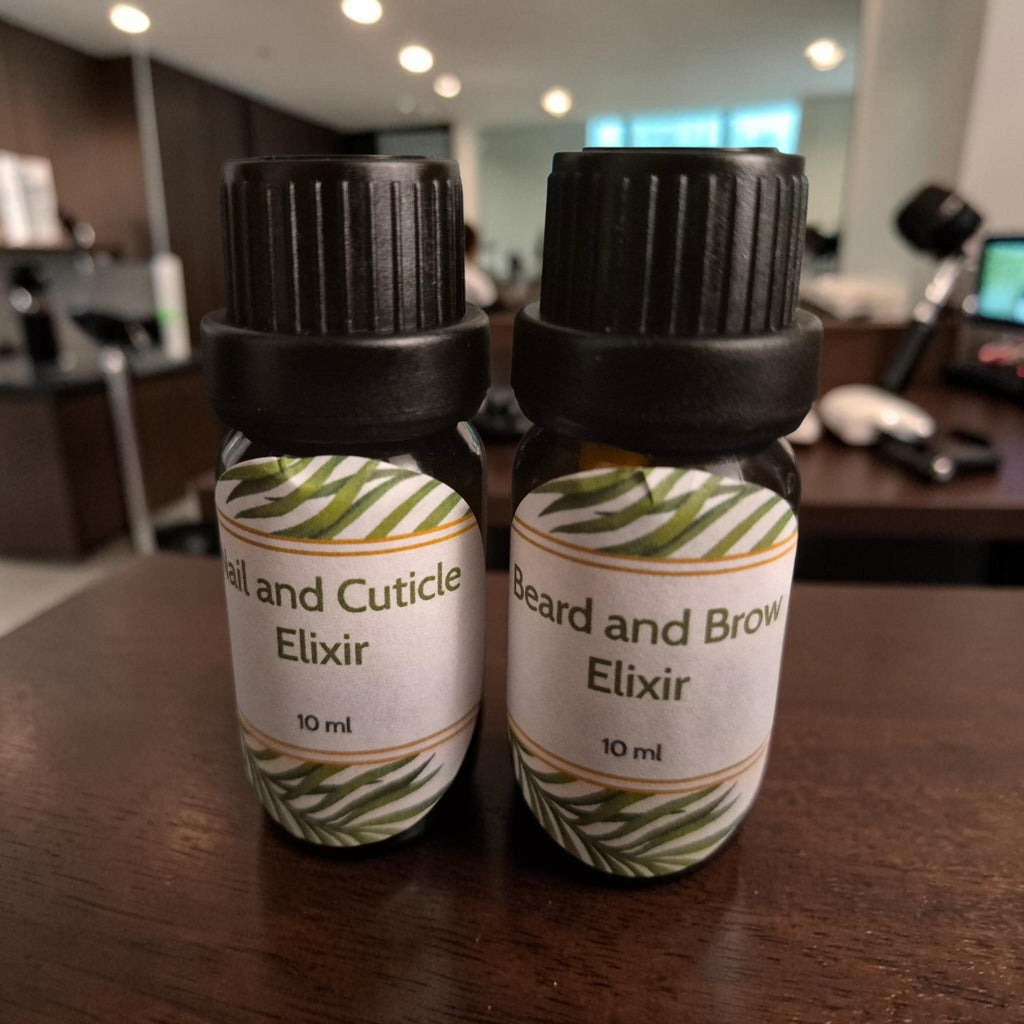 Beard Brow Elixir and Nail Cuticle Treatment set, Vegan Taming Serum, Men's Grooming